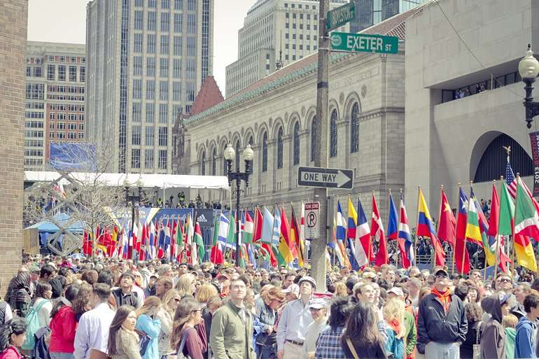 boston marathon spectators