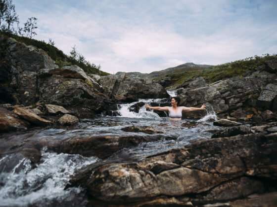 kallbad i fjällbäck i ullådalen